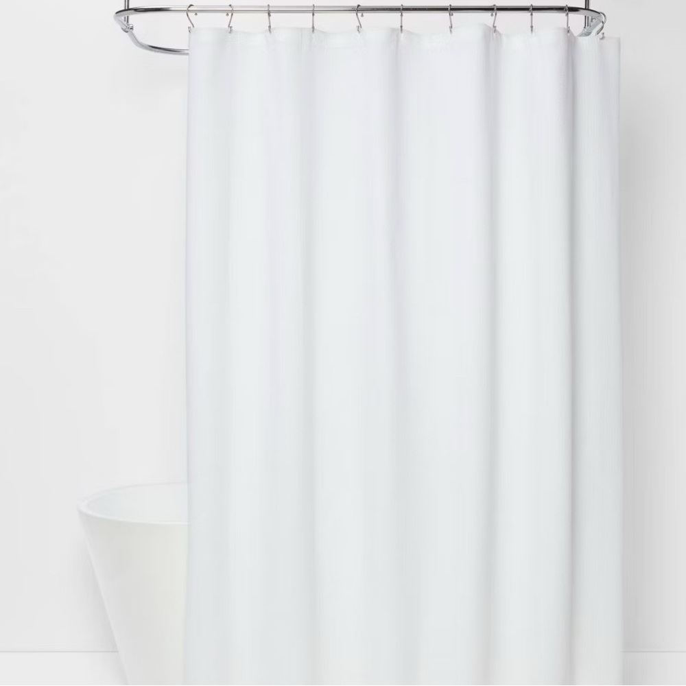 Elegant White Shower Curtain